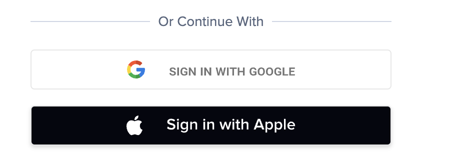 Sign In With Google/Apple