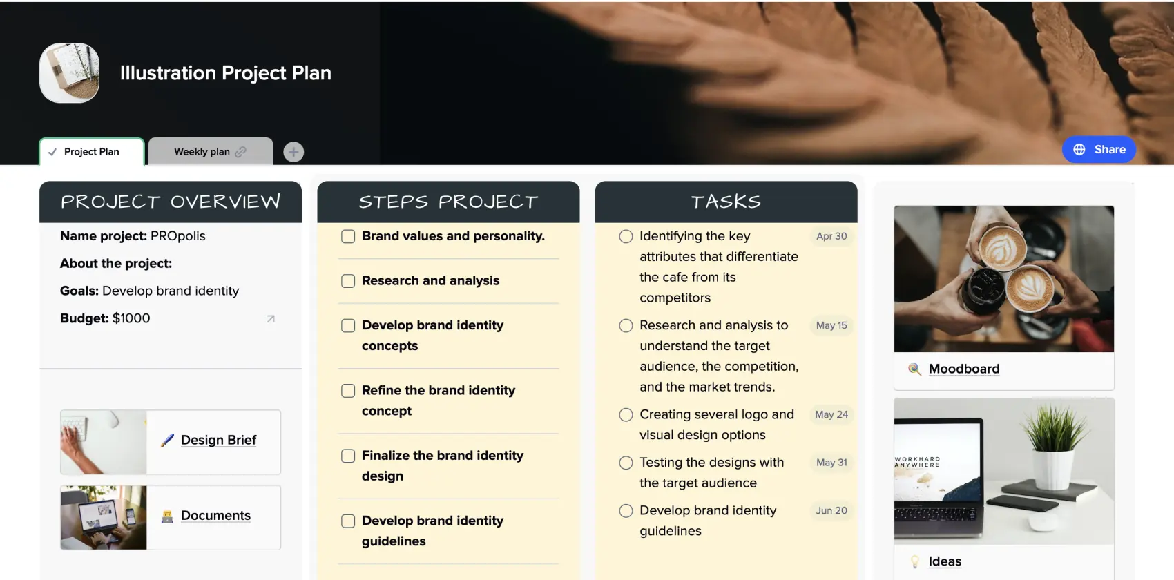 Free Illustration Project Plan Template