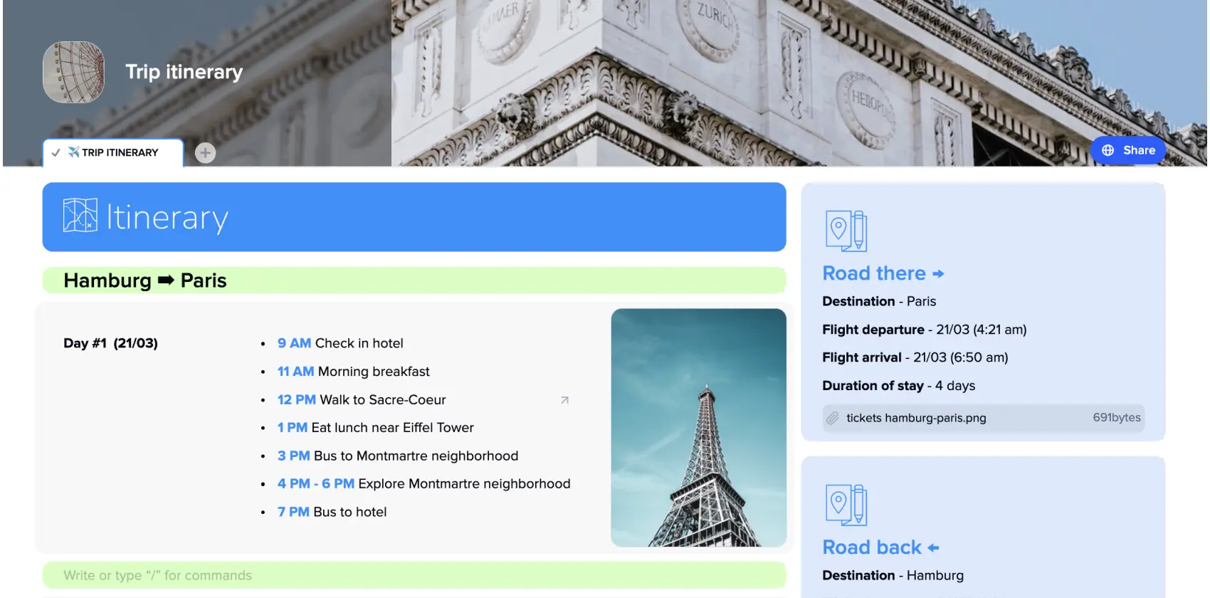 Free Trip Itinerary Planner Template