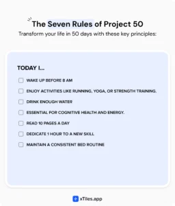 The Seven Rules of Project 50