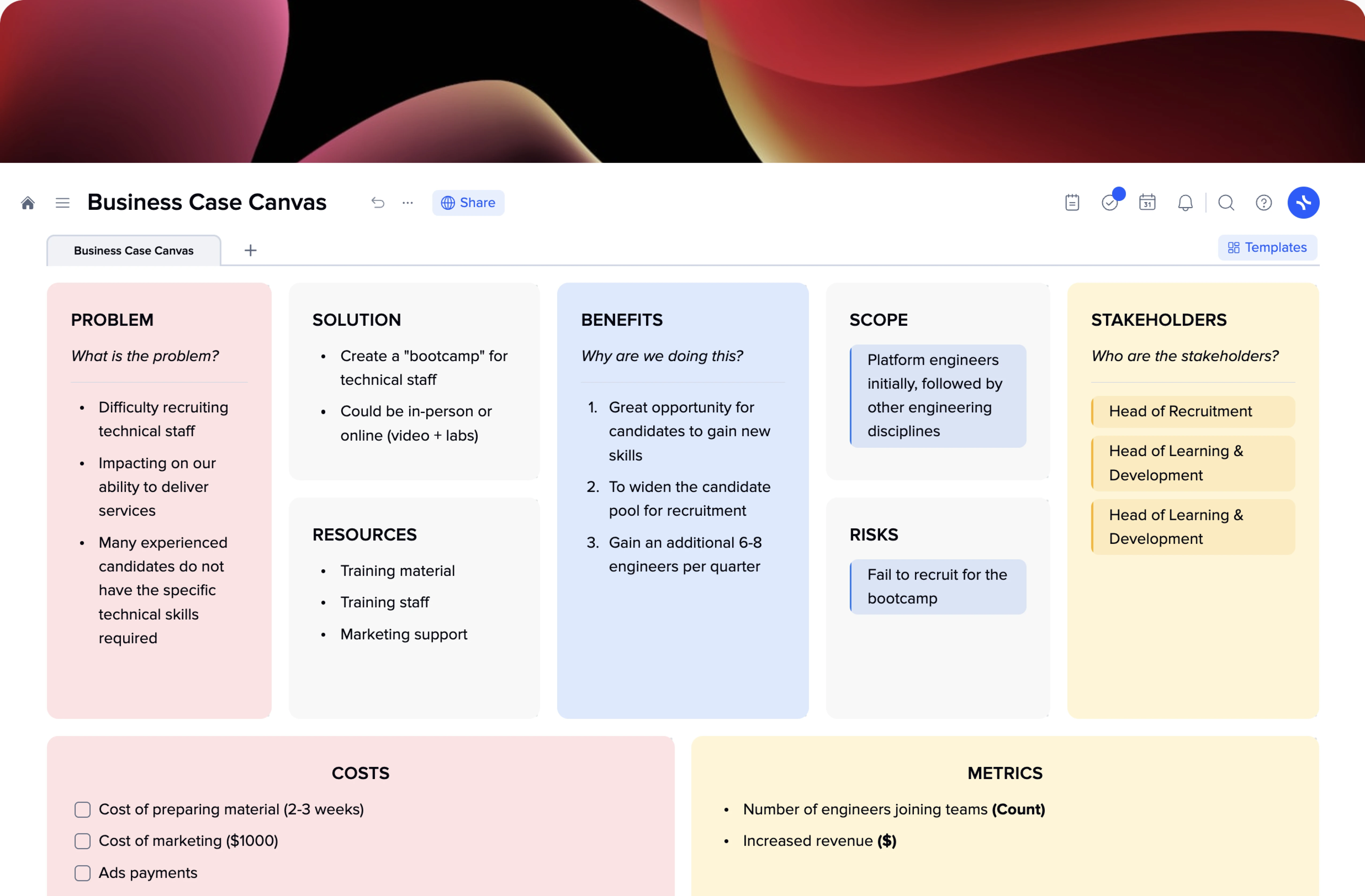 Business Case Canvas