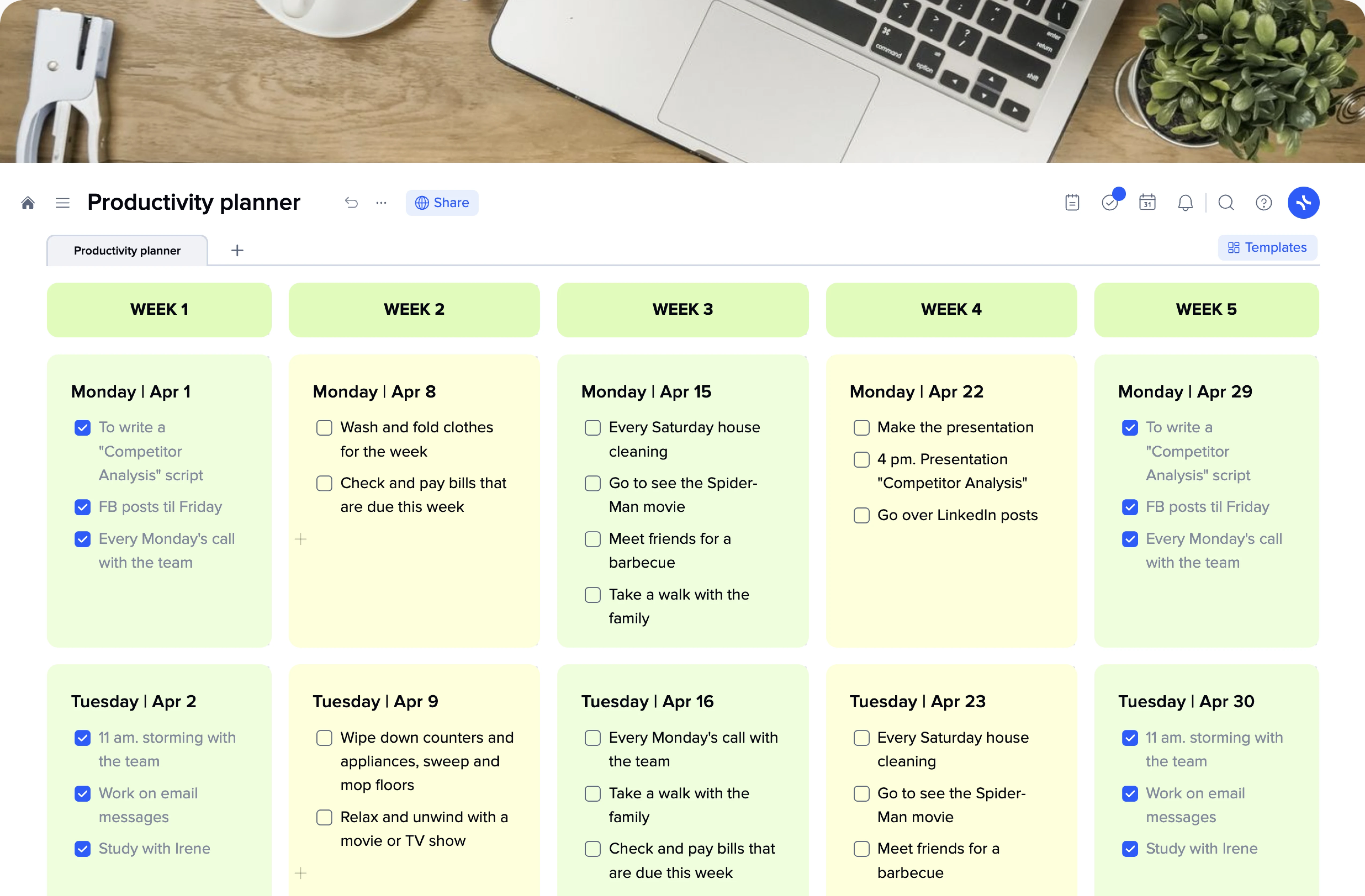 Productivity Planner