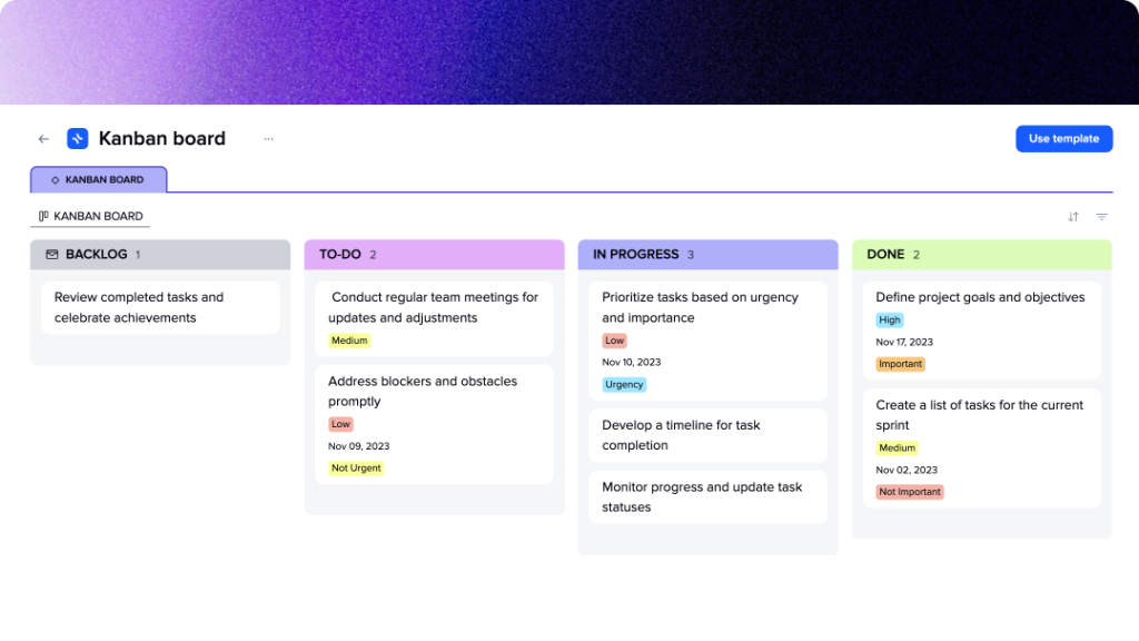 Kanban board