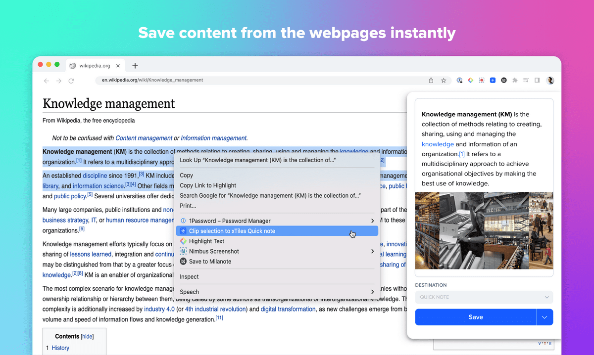 Web Clipper - ideal decision for note taking