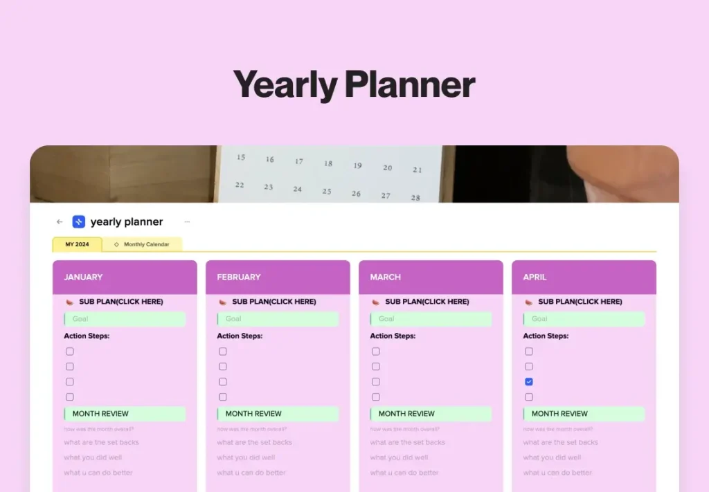 yearly planner by Udochi